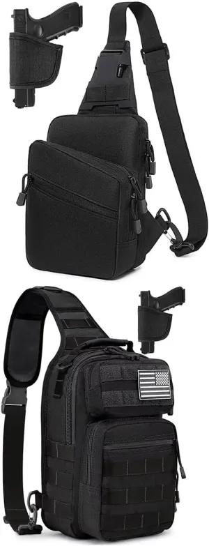 1 Black CCW Concealed Carry Chest Bag   1 Black CCW Bag
