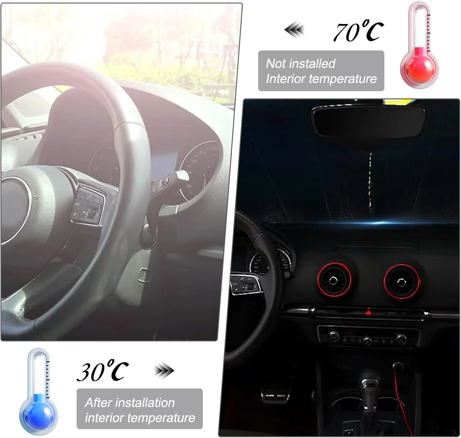 1 PC Car Front Windshield Sunshade, 57.08" x 27.55" Hollow Bubble Dovetail Suction Cup Mounted Reflective UV Sunshade with Storage Bag, Foldable Easy to Store Accessories, for Cars (Silver)