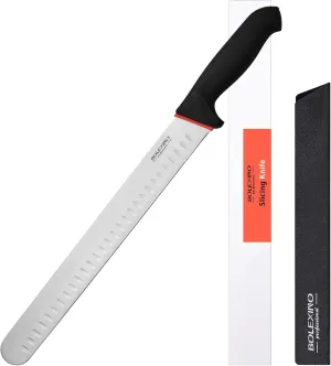 12 Inch Carving Slicing Knife, Sharp Premium Ham Slicer knife, Great for Slicing Roasts, Meats, Fruits and Vegetables (12" carving knife)