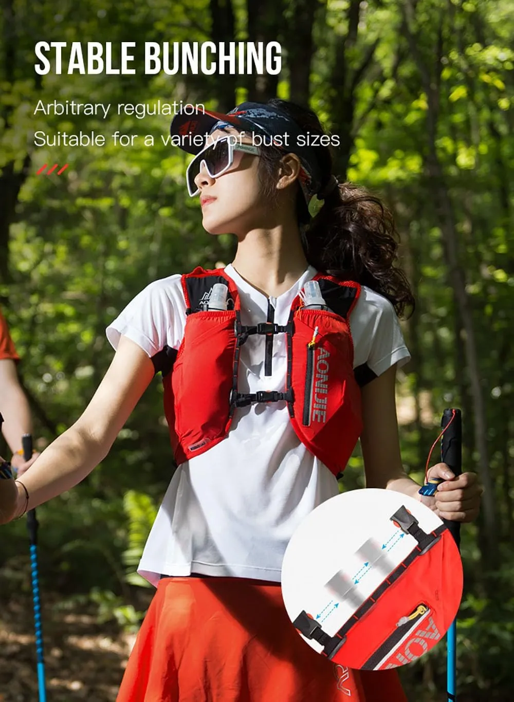 12L High Capacity Hydration Backpack with 8 Pockets Lightweight Trail Running Vest for Hiking, Cycling, Climbing, Camping