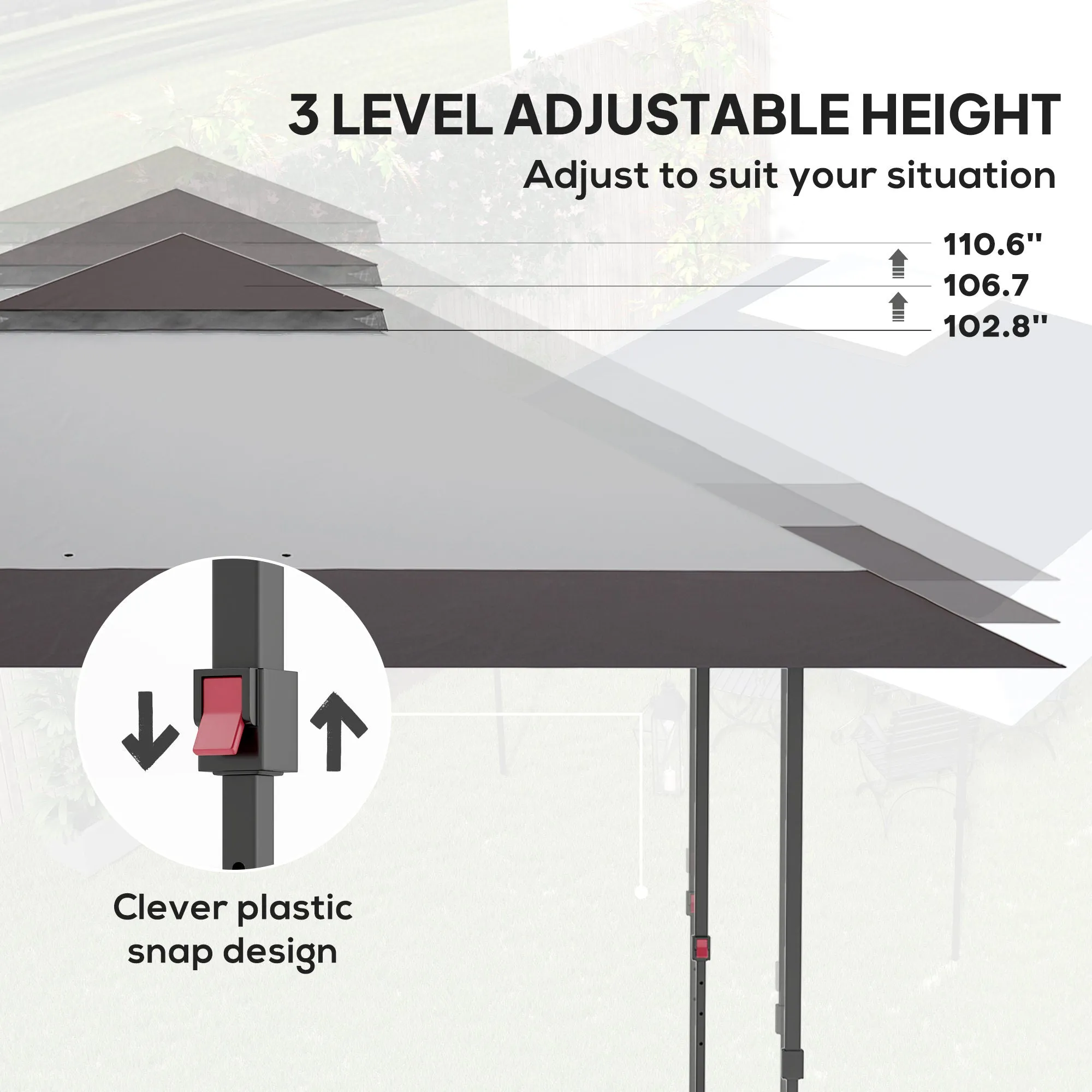 13' x 13' Pop Up Canopy Tent, UPF50  Sun Protection, Height Adjustable with Sand Bags, Gray