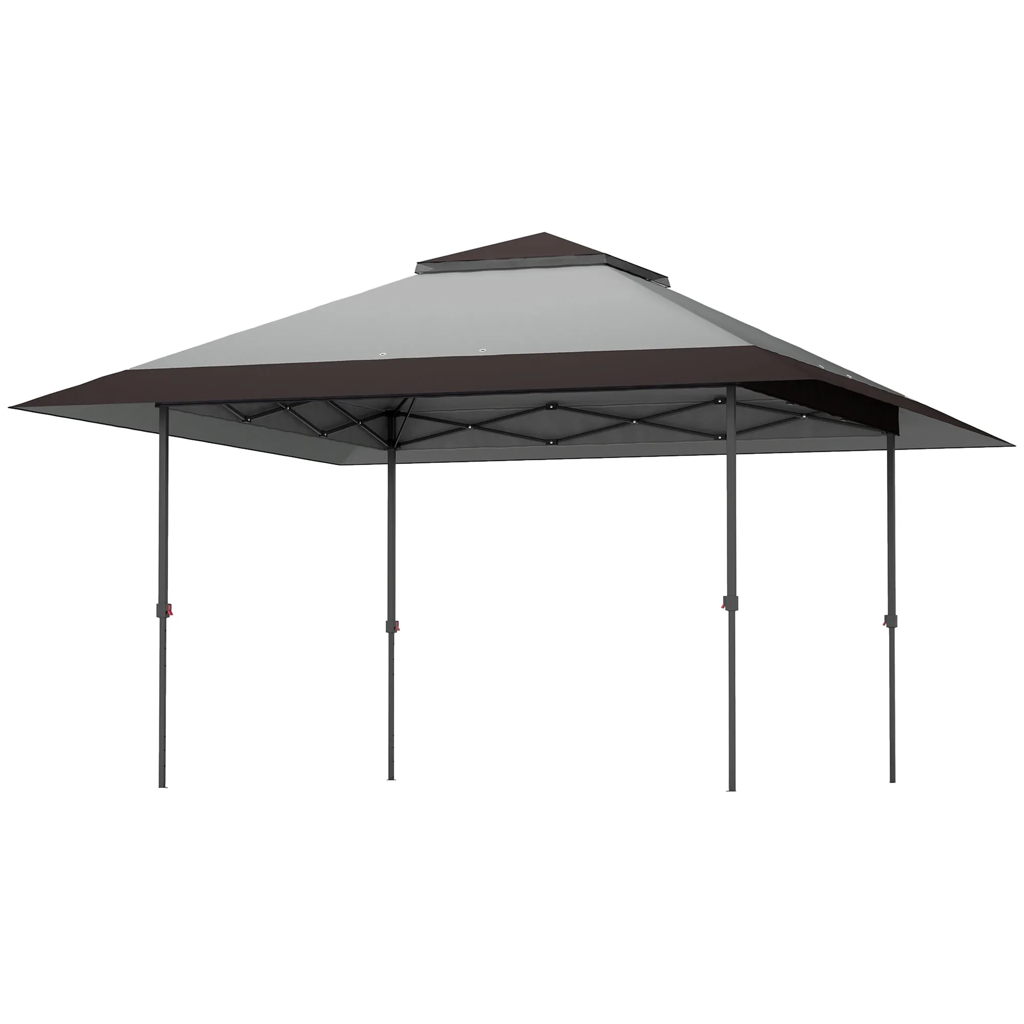 13' x 13' Pop Up Canopy Tent, UPF50  Sun Protection, Height Adjustable with Sand Bags, Gray