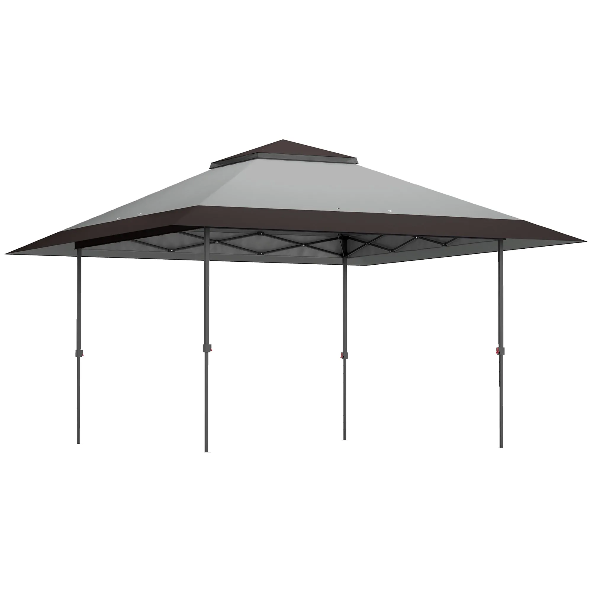 13' x 13' Pop Up Canopy Tent, UPF50  Sun Protection, Height Adjustable with Sand Bags, Gray