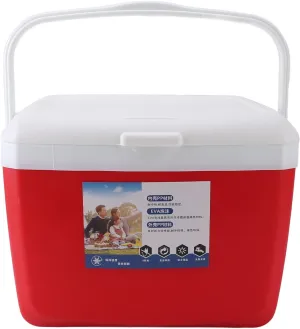 13L Cool Box Insulated Food Box Cooler Box with Carry Handle Portable Freezer Box for Picnics Lid Technology Cooler Box for Picnics Camping BBQ