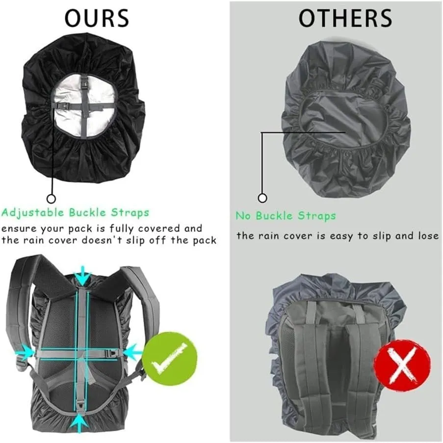 15-85L Waterproof Backpack Rain Cover Ultralight Hi-Visibility with Reflective Strip Anti-dust for Hiking Camping Cycling Travel
