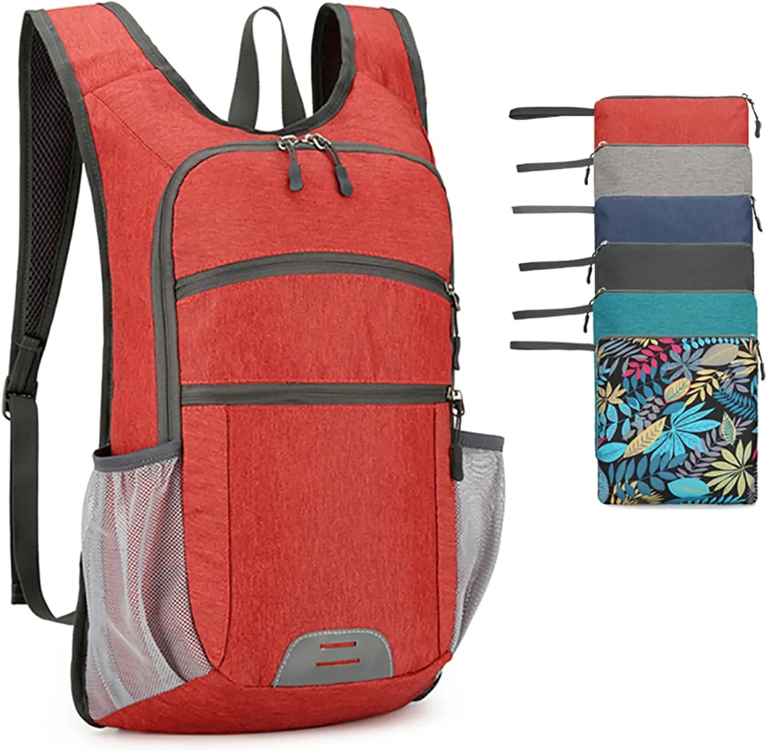 15L Hiking Backpack Foldable Ultralight Hiking Pack Small Travel Backpackfor Women Men(Red)