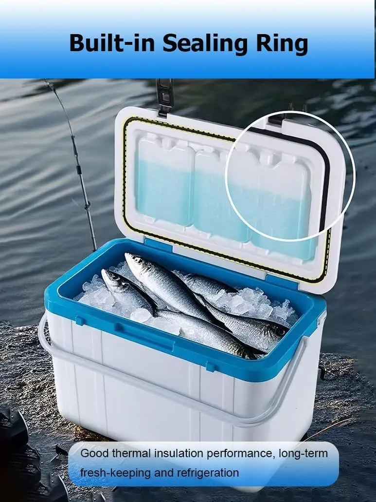 18/32 Quarts Triple-Layered Drybox Cooler and Small Hard Shell Lunchbox, Insulated Cooler with Handle Ice Pail for Camping