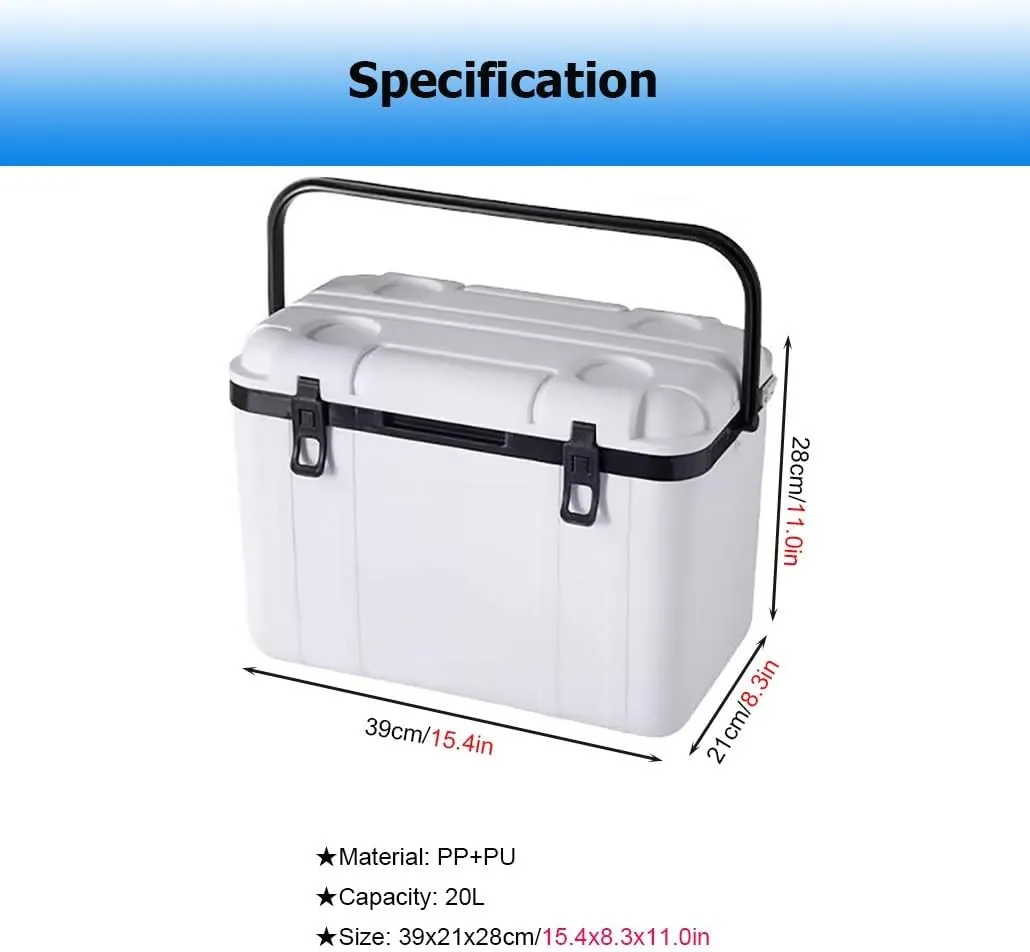 18/32 Quarts Triple-Layered Drybox Cooler and Small Hard Shell Lunchbox, Insulated Cooler with Handle Ice Pail for Camping