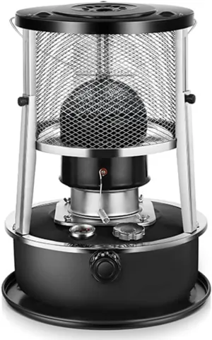 2 in 1 Portable Kerosene Heater & Stove, 9000 BTU, Non-Electric Indoor/Outdoor Heater for Camping, Hunting, Cooking, Home, Garage, and Emergency Preparedness - Black