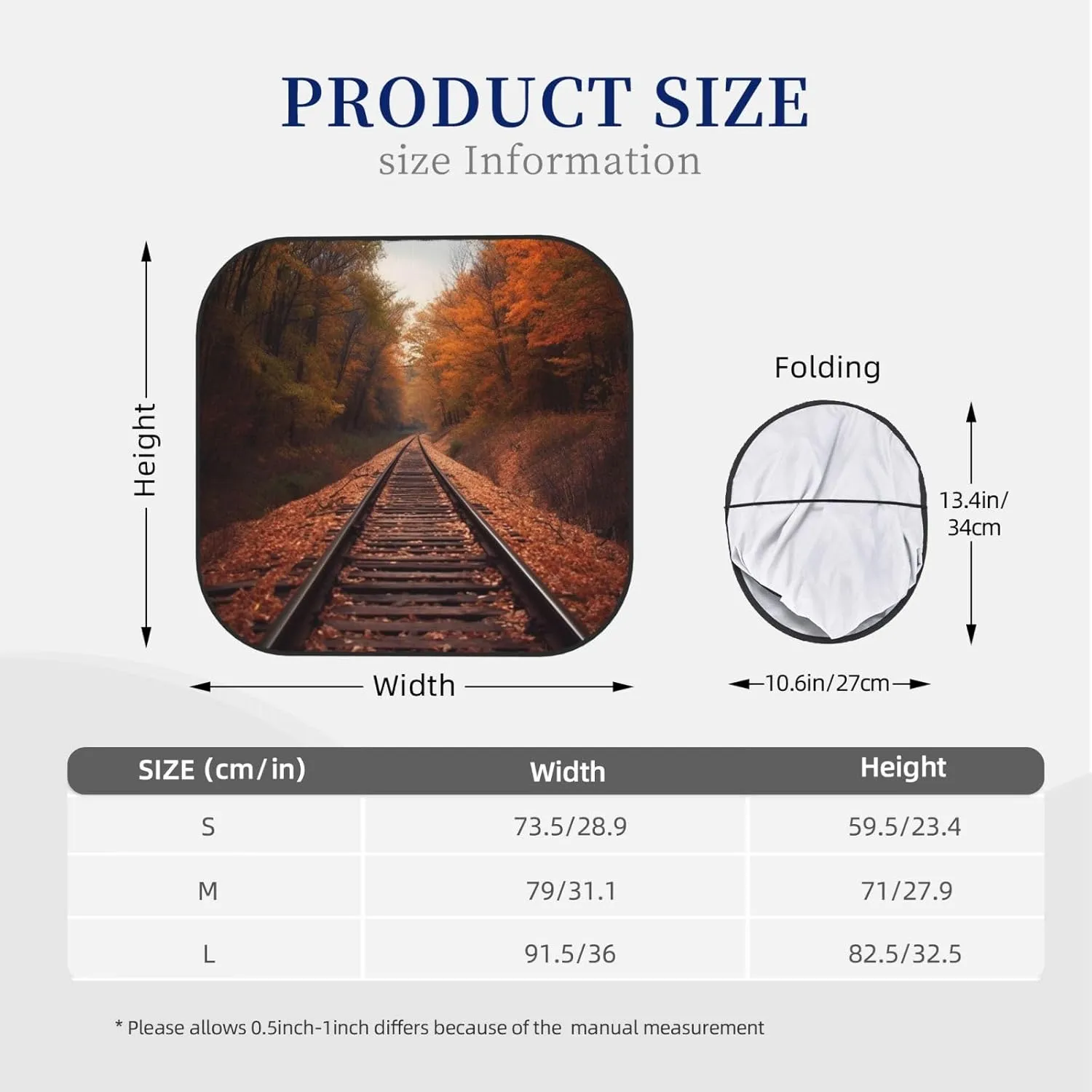2-Piece Sun Shade Front Windshield Sunshade Autumn Track Windshield Sun Shade Foldable Car Front Sun Visor Protector Windshield Cover for Most car SUV Van Truck