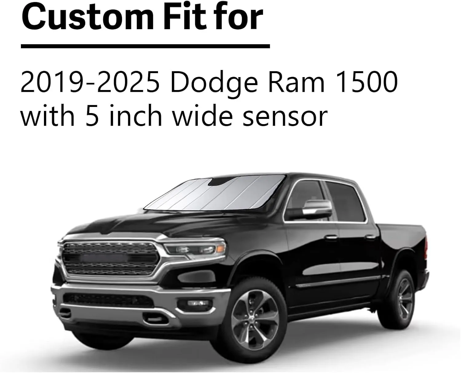 2019-2025 Car Windshield Sun Shade for 2019 2020 2021 2022 2023 2024 2025 Dodge RAM 1500 Automotive Front Window Sunscreen Sunshade