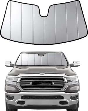 2019-2025 Car Windshield Sun Shade for 2019 2020 2021 2022 2023 2024 2025 Dodge RAM 1500 Automotive Front Window Sunscreen Sunshade