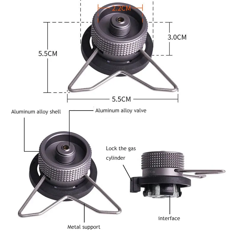 2023 Butane Adapter with Bracket for Gas Cartridge Conversion, Nozzle to Screw Type, Lindal Valve Output