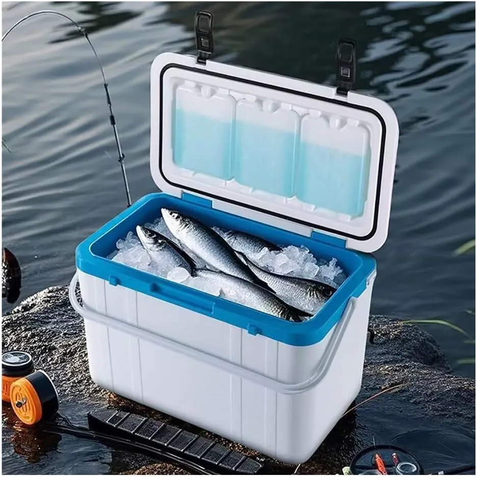 20/36 L Triple-Layered PP Air Tight Drybox Cooler and Small Hard Shell Lunchbox, Insulated Cooler with Handle for Camping Picnic