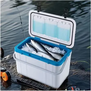 20/36 L Triple-Layered PP Air Tight Drybox Cooler and Small Hard Shell Lunchbox, Insulated Cooler with Handle for Camping Picnic