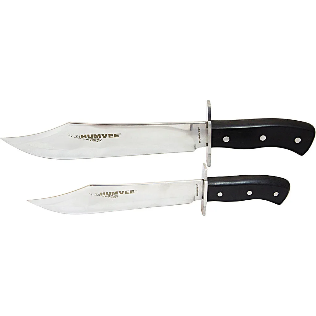 2PC Bowie KNIFE SET 10" and 14" BLACK