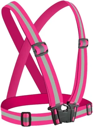 2xElastic Running Reflective Vest Adjustable for Night Walking Cycling Pink