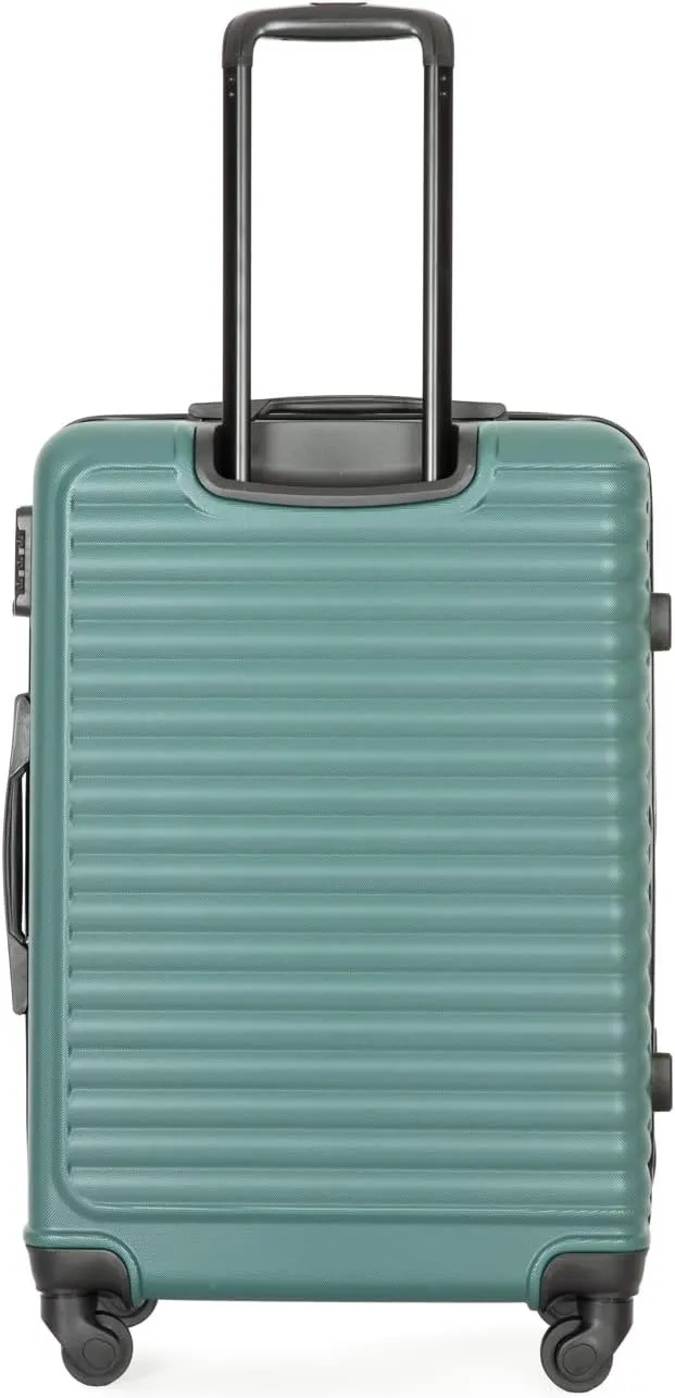 3 Piece Hardshell Luggage Sets Lightweight Suitcase with 2 Hooks, 360 Degree Spinner Wheels, TSA Lock for Travel (20"/24"/28") Green As Shown One Size