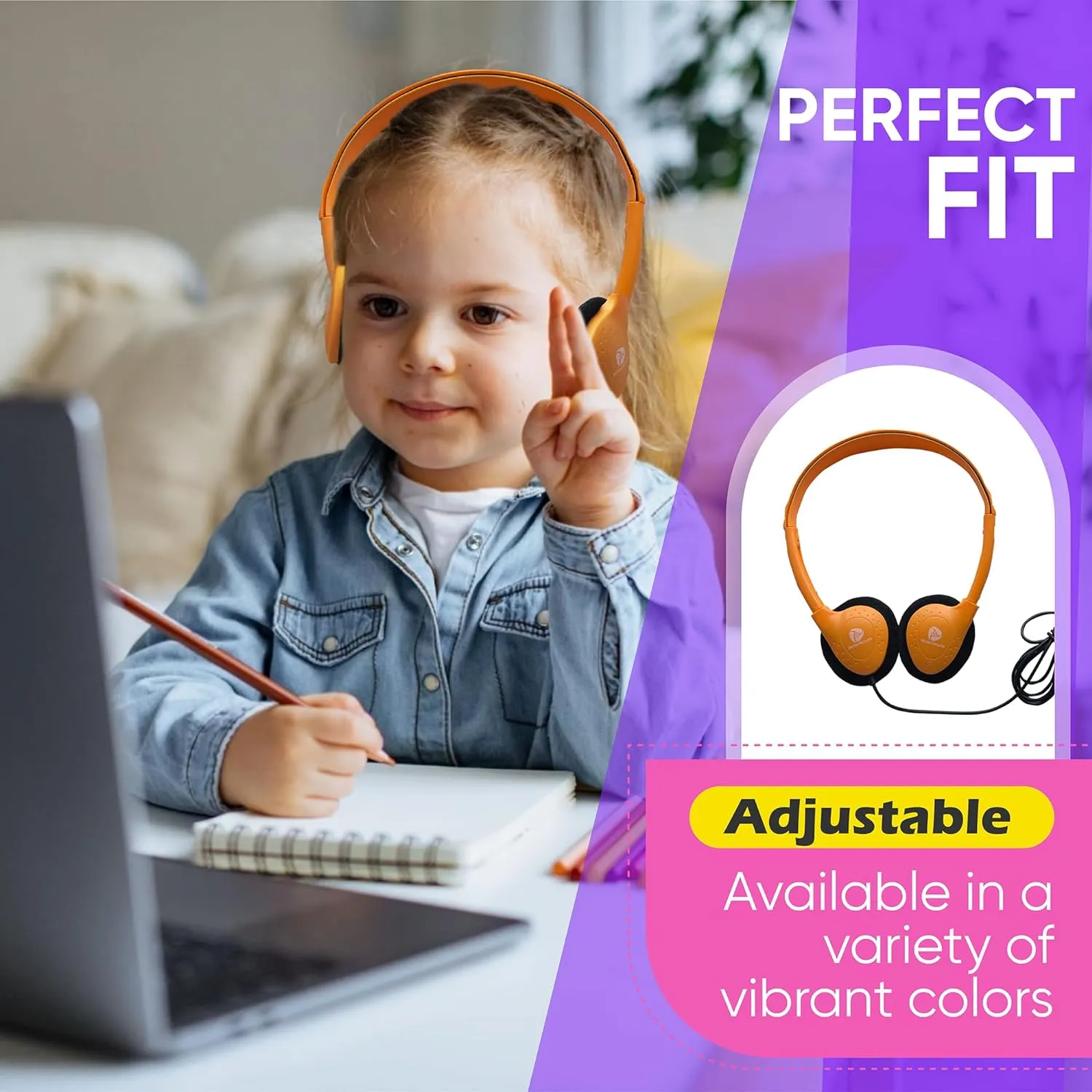 30 Pack Bulk Wired Headphones, On Ear with 3.5mm Jack, 4ft Tangle Free Cable, Comfortable Fit, Affordable and Cost Effective, Ideal for School Classroom Testing Students Events Groups, Mix