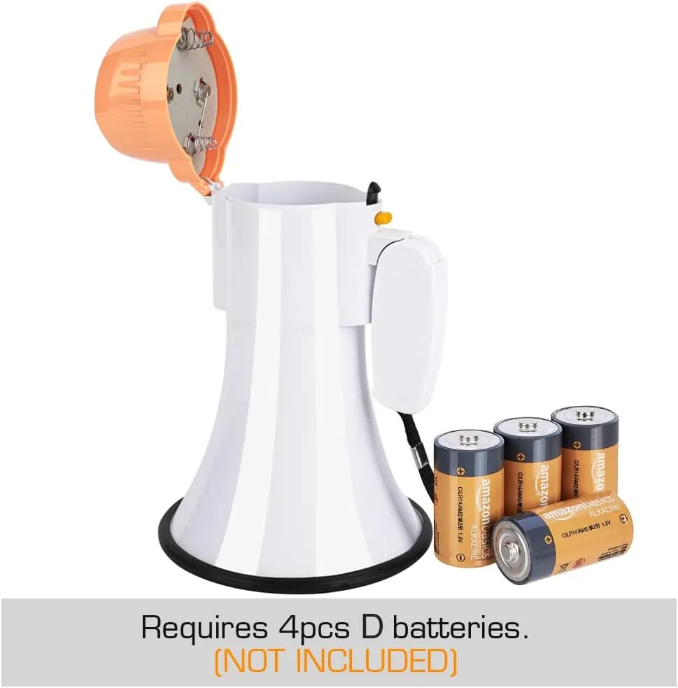 30 Watt Power Portable Megaphone Bullhorn Speaker Voice, Siren/Alarm and 240S Recording with Volume Control and Strap