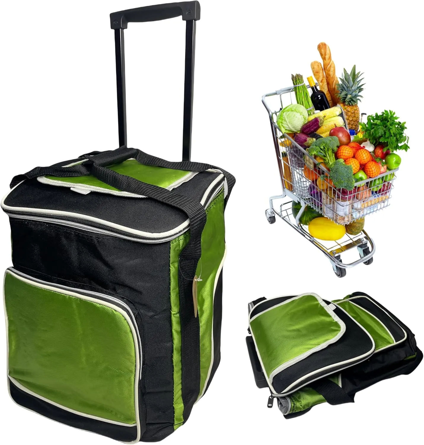 38 (32 6) Soft Cooler with Wheels and Handle and Convenient Access Window, Beach Cooler Bag on Wheels Insulated Waterproof, Collapsible Cooler for Travel Camping Picnic