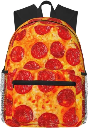 3d Pizza Pepperoni Print Backpack For Men And Women Lightweight Backpack Casual Daypack For Workplace Travel