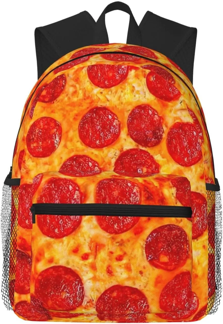 3d Pizza Pepperoni Print Backpack For Men And Women Lightweight Backpack Casual Daypack For Workplace Travel