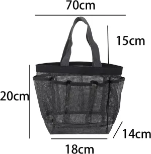 3X Mesh Showering Basket Storage Pouch Bag Tote Makeup Brush Cosmetic Organzier Vanity Toiletry Accessories Holder for Daily Traveling