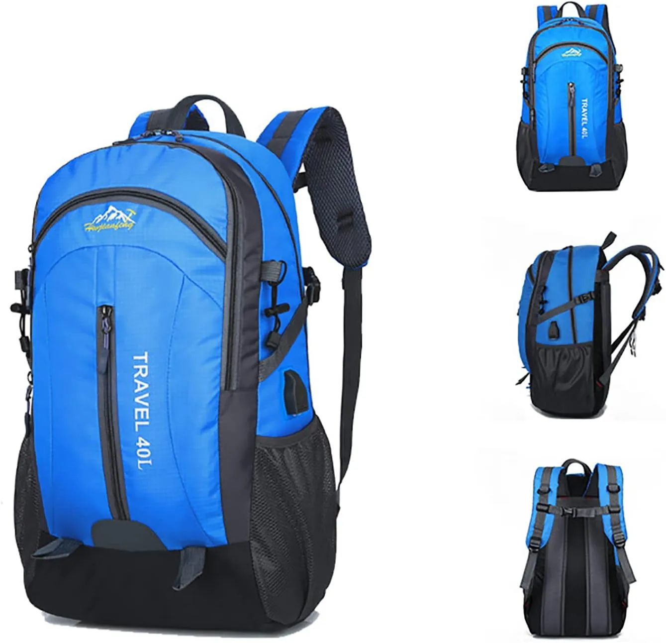 40L Outdoor Climbing Bag Lightweight Portable Backpack for Travel Hiking Mountaineering Skiing Daypack(Blue)