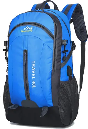 40L Outdoor Climbing Bag Lightweight Portable Backpack for Travel Hiking Mountaineering Skiing Daypack(Blue)