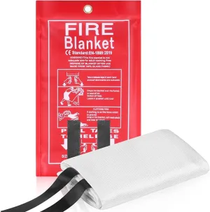 40" x 40" Emergency Fire Blanket, Fire Extinguishing Blanket, Flame Retardant Blanket for Home, Kitchen, Camping, BBQ, Car, Gas Station, School, Office, Warehouse, Fireplace Fire Blanket (1 Pack)