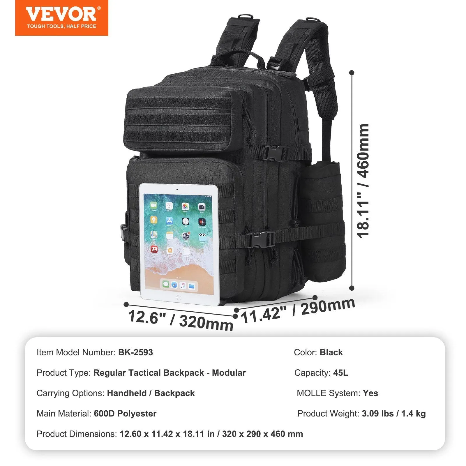 45L Tactical Sports Bag