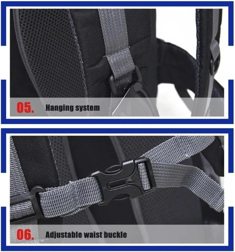 50L Waterproof Hiking Backpack Men Trekking Travel Backpacks Women Sport Bag Outdoor Mountaineering Hike Bags (Blue 5)