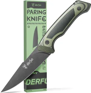 5.5 Inch Kitchen Utility Knife - German Rust-Resistant Full-Tang Steel, G10 Handle - Professional Outdoor Chef Knife for Fruit & Vegetable Slicing, Paring & Tomatoes (Gift For Man)