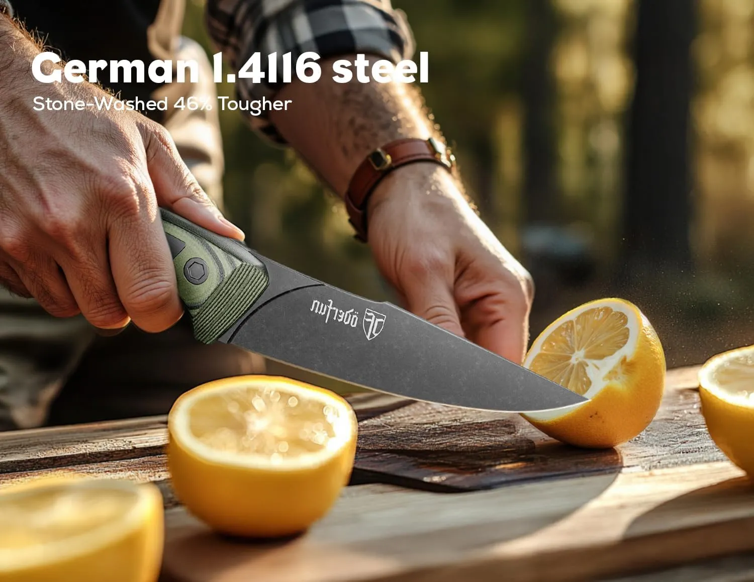 5.5 Inch Kitchen Utility Knife - German Rust-Resistant Full-Tang Steel, G10 Handle - Professional Outdoor Chef Knife for Fruit & Vegetable Slicing, Paring & Tomatoes (Gift For Man)