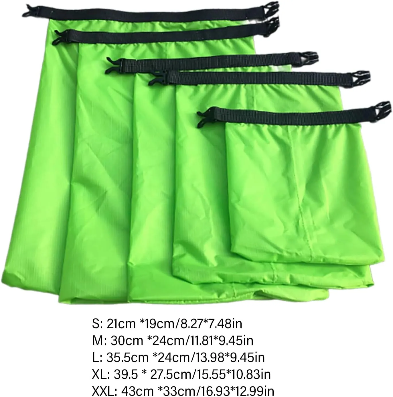 5Pcs Dry Bag Outdoor Beach Buckled Storage Sacks Lightweight Dry Bag for Campings Kayaking Backpacking