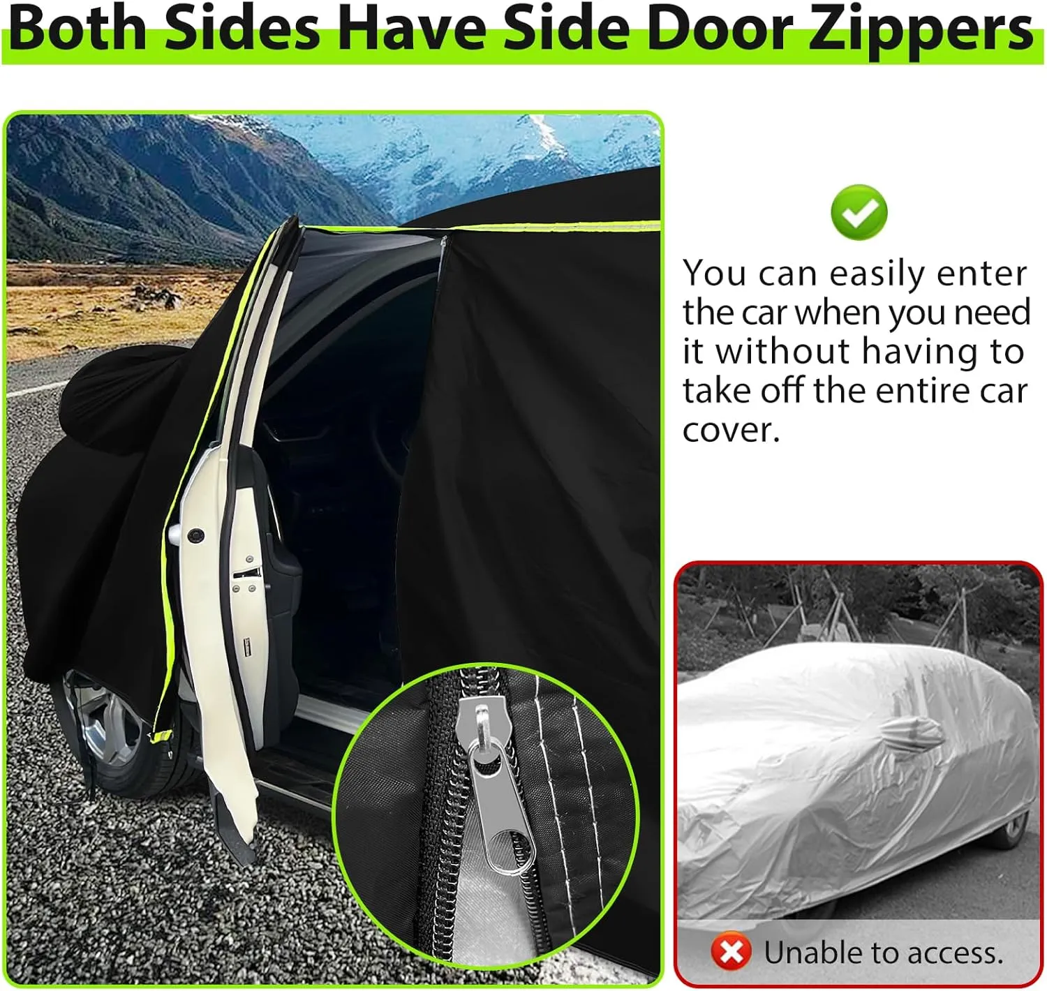 6 Layers Full Car Cover for 2013-2024 Land Rover Range Rover Sport,Waterproof All Weather PEVA New Materialsl Adding Cotton Protection with Door Zipper & Storage Bag