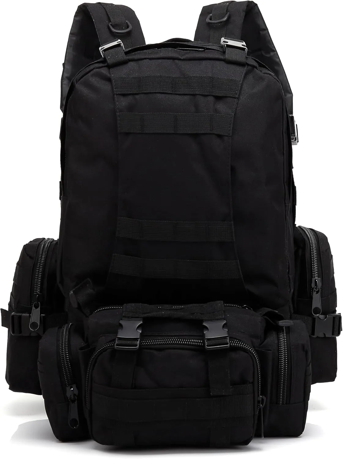 60L tactical backpack for men - military design, water-proof, durable construction, versatile use, detachable backpack for outdoor adventures,black
