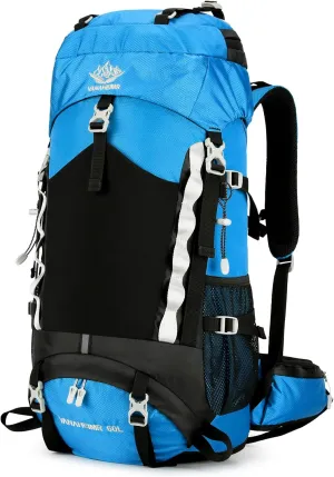 60L Waterproof Hiking Backpack Camping Travel Daypack with Rain Cover for Camping Hiking Travel