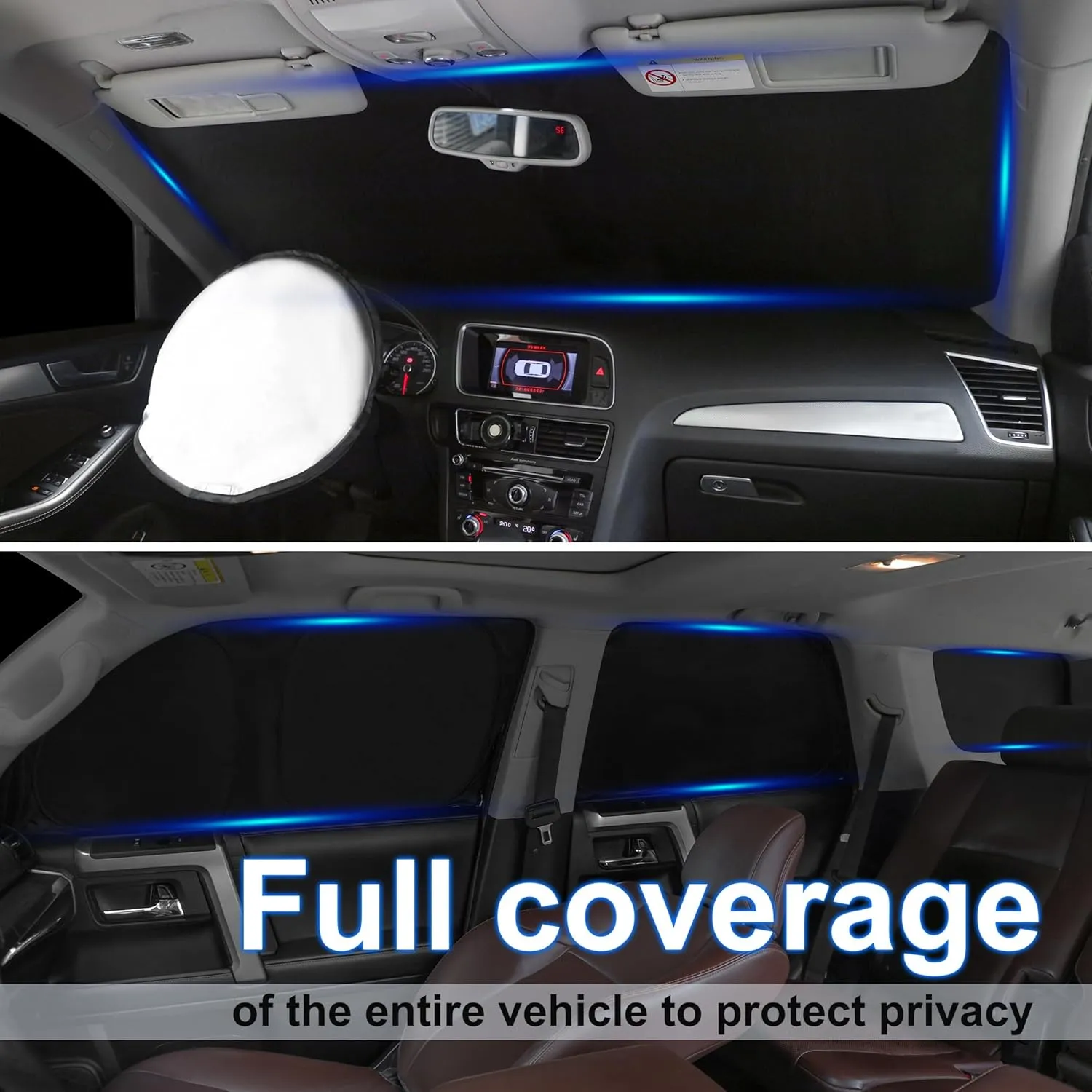 6PCS Windshield Sun Shade Custom Fit for 2013-2023 Chevrolet/Chevy Trax Accessories Foldable Sunshade Side Rear Window Shade Cover Full Set Privacy Protection Keeps Car Cool