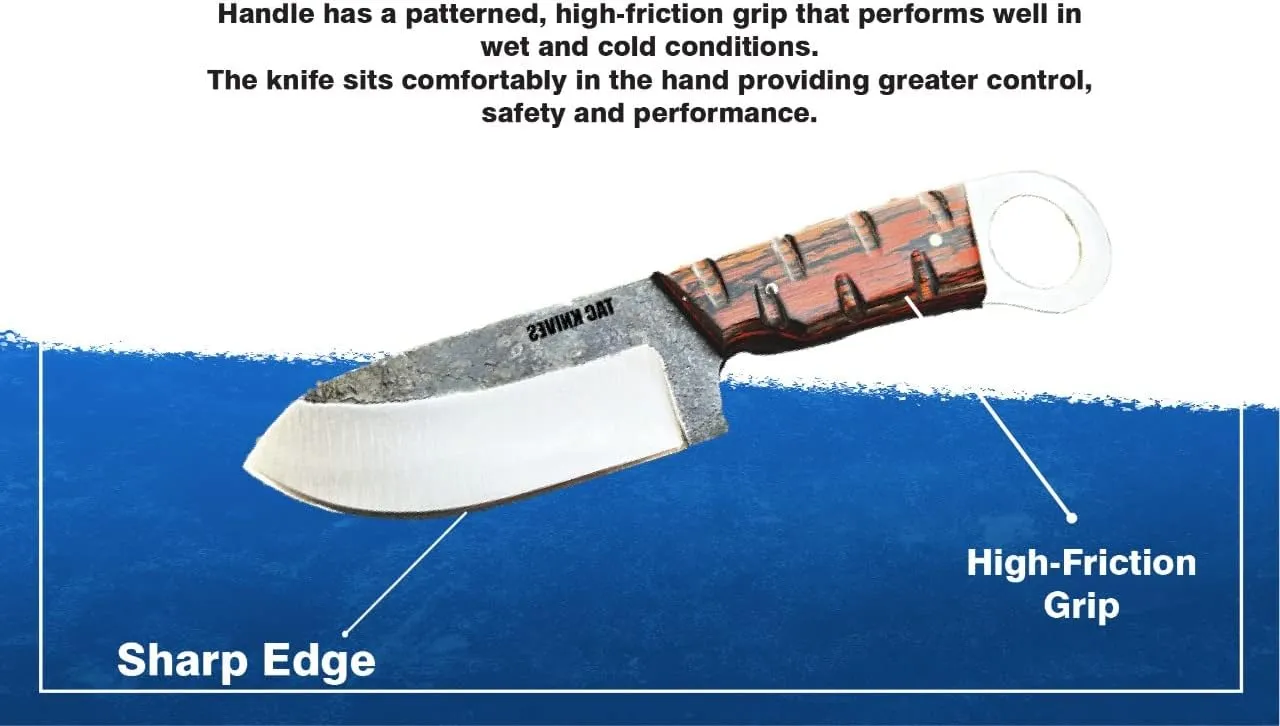 7'' Full Tang Fixed Blade Outdoor Camping Hunting Knife In Sheath Gift For Him | 1095 High Carbon Steel | SKINNER Gift Cowboy knives Pancake leather sheath (ORANGE)