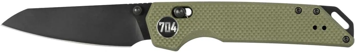 704 Gear Hornet EDC Folding Pocket Knife with Crossbar Lock | 3.17" Reverse Tanto Blade, D2 Steel, G10 Handle, Reversible Pocket Clip | Olive Drab Green