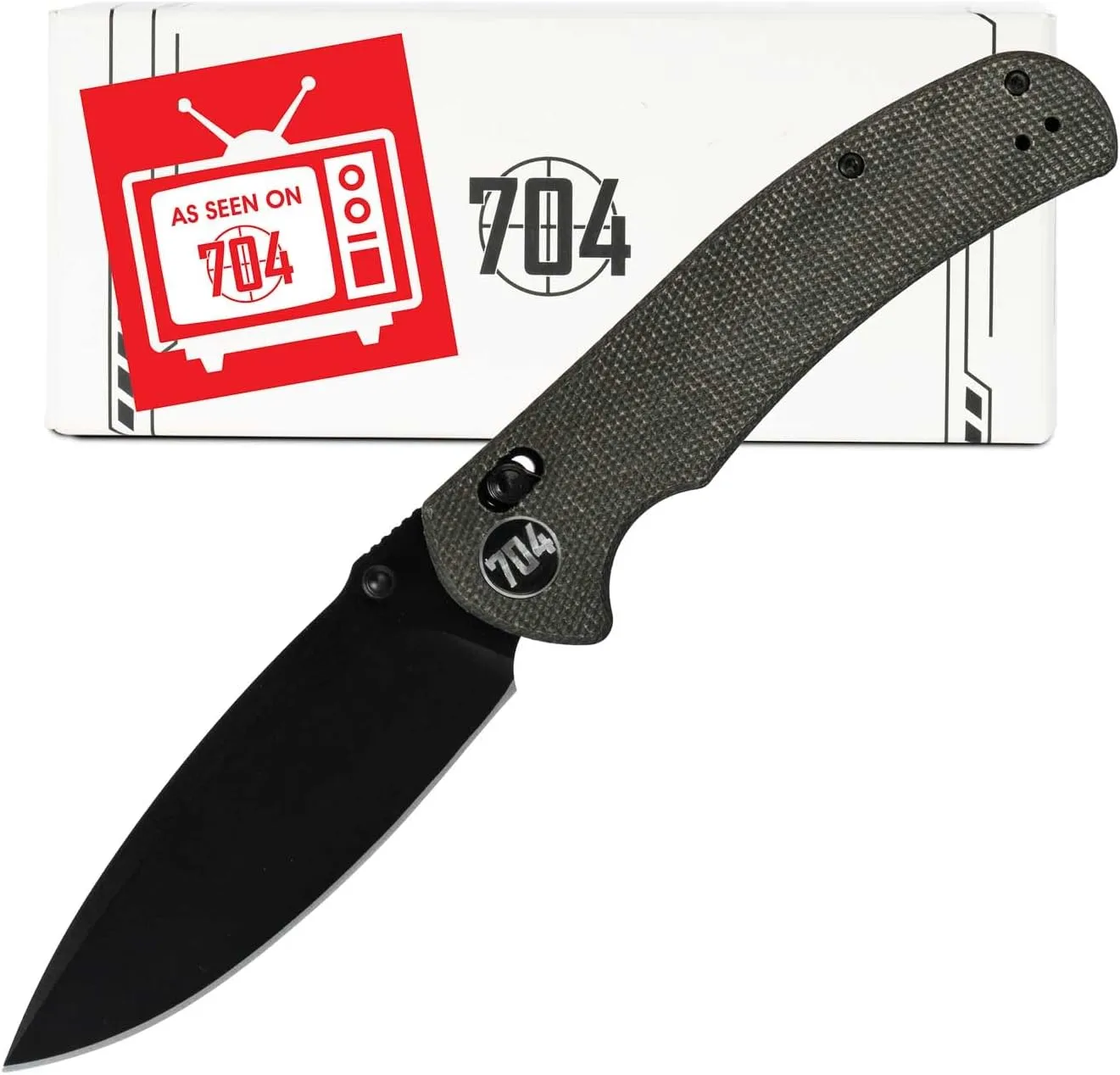 704 Gear Urban Ranger Lite V2 | EDC Folding Pocket Knife with Ambidextrous Thumbstud and Crossbar Lock | 2.91" Blade, 14C28N Steel, Reversible Pocket Clip | Black Micarta/Black