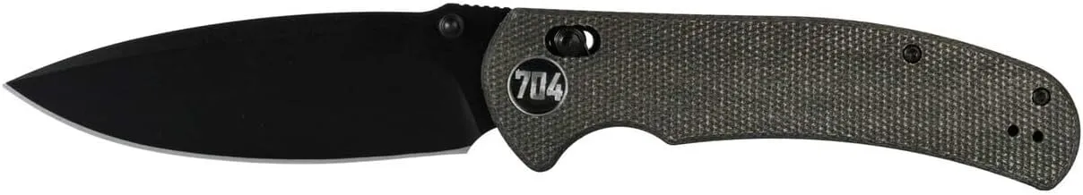 704 Gear Urban Ranger Lite V2 | EDC Folding Pocket Knife with Ambidextrous Thumbstud and Crossbar Lock | 2.91" Blade, 14C28N Steel, Reversible Pocket Clip | Black Micarta/Black