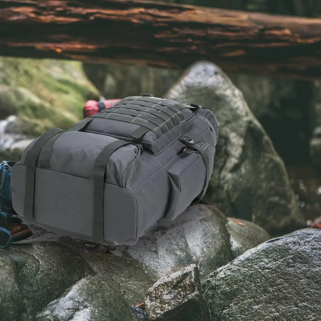 70L Hiking Backpack for Men Waterproof Military Camping Rucksack Travel Daypack