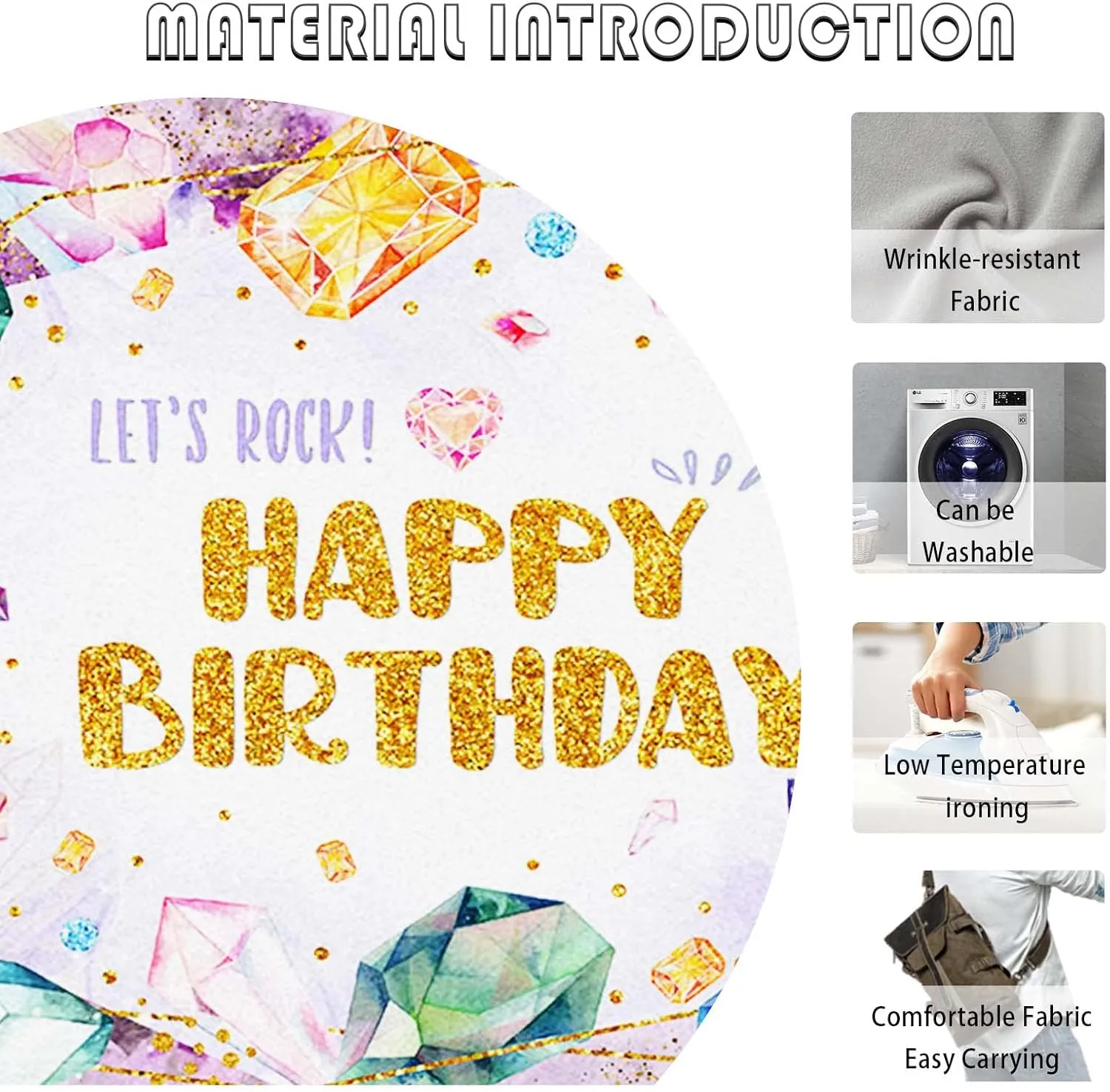 7x5ft She is a Gem Backdrop Jewel Happy 1st Birthday Photography Background for Kids Purple Gemstone Diamond Our Little Precious Gem is Turning One Party Decorations Banner Photo Shoot Props