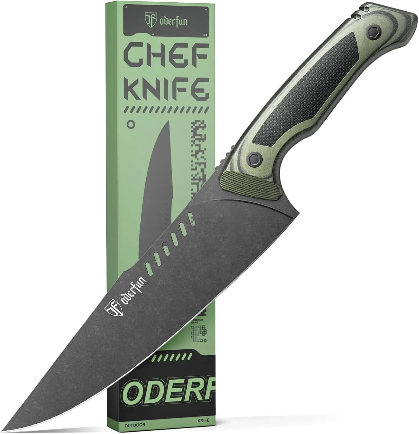 8 Inch Professional Chef Knife - German Steel Blade with G10 Handle & Full-Tang Construction - Outdoor Kitchen & Survival Gyuto Design - Knife For Man