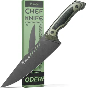 8 Inch Professional Chef Knife - German Steel Blade with G10 Handle & Full-Tang Construction - Outdoor Kitchen & Survival Gyuto Design - Knife For Man