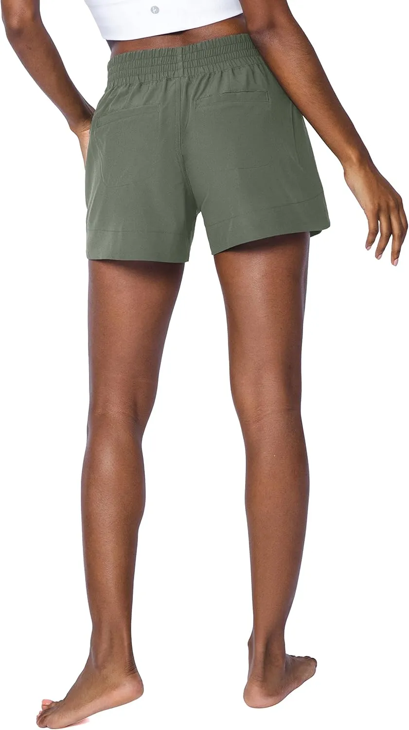90 Degree By Reflex Stretch Woven Lightweight Walking Shorts with Side Pockets