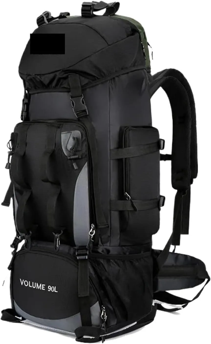 90L Hiking Camping Backpack Trekking Bag Rucksack Large Capacity Travel Outdoor Sports Bags Camping Equipment Men(Blue)